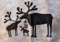 Moose 77 - Mother Moose with Bell and 2 Children - Renar Ovala