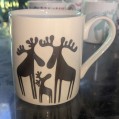 Moose Cup - Black - 10oz Mug in White Porcelain