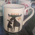Moose Cup - Christmas - 10oz Mug in White Porcelain