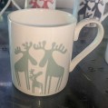 Moose Cup - Green - 10oz Mug in White Porcelain
