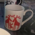 Moose Cup - Red - 10oz Mug in White Porcelain